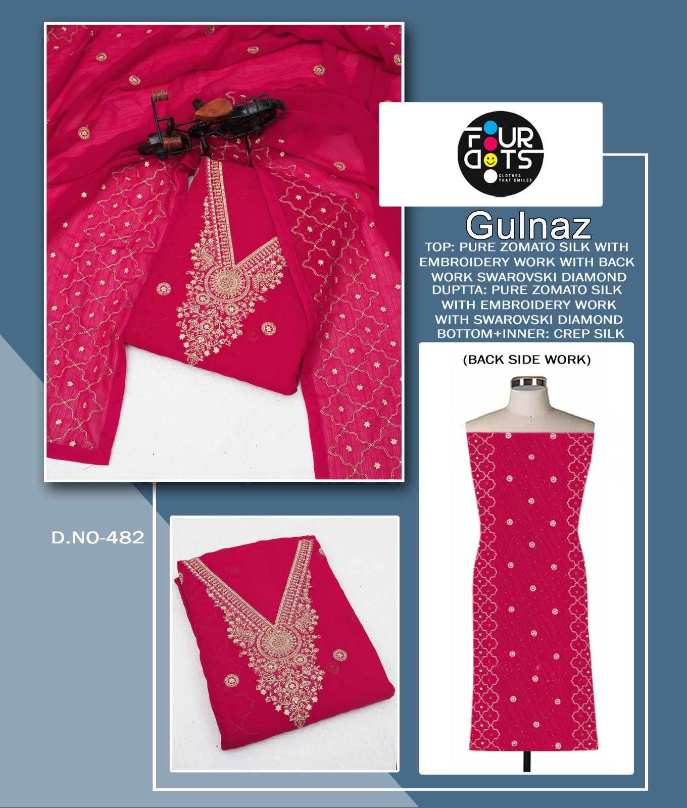 Gulnaz By Four Dots 481 To 484 Dress Material suppliers in India

